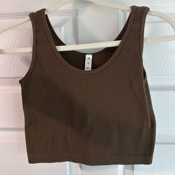 Brown Ribbed Tank Top - Picture 1 of 1